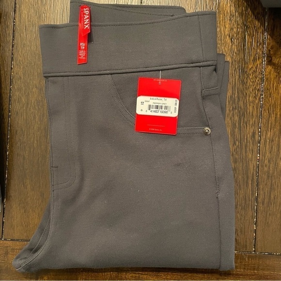 NWT SPANX Ankle 4 Pocket Pants Pepper Gray Skinny Ponte Leggings XS TALL - Picture 2 of 2